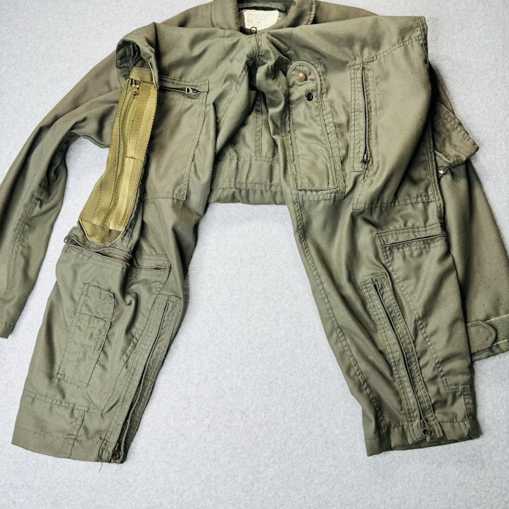 Vintage US Military Flyers Coveralls Mens 38R CWU-27/P Flight Suit 70s Olive - Picture 3 of 16